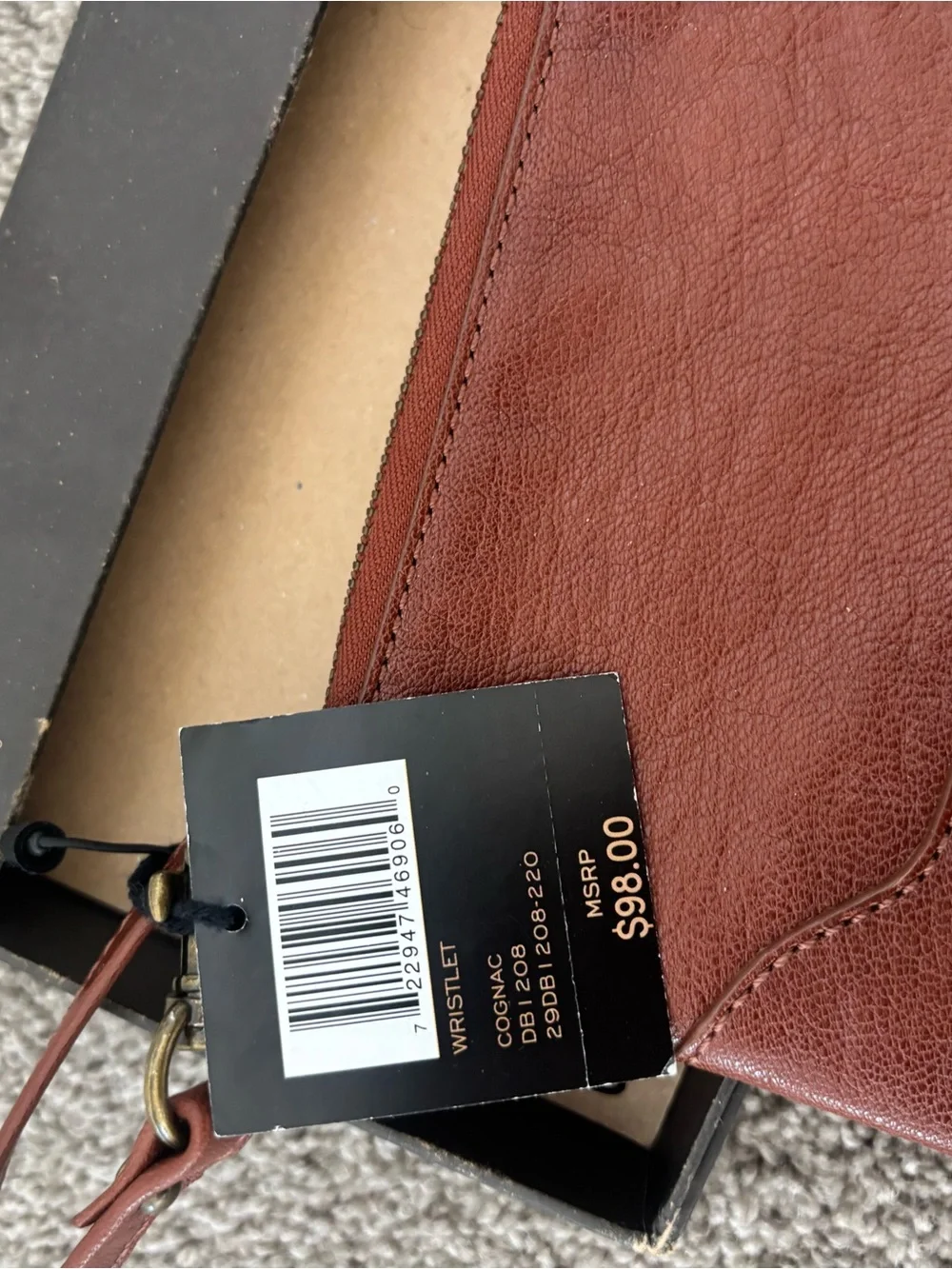 FRYE Leather Wristlet - Cognac